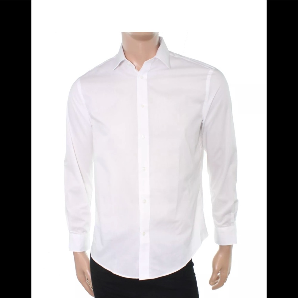 William Rast NWT Bright White Slim Dress Shirt L